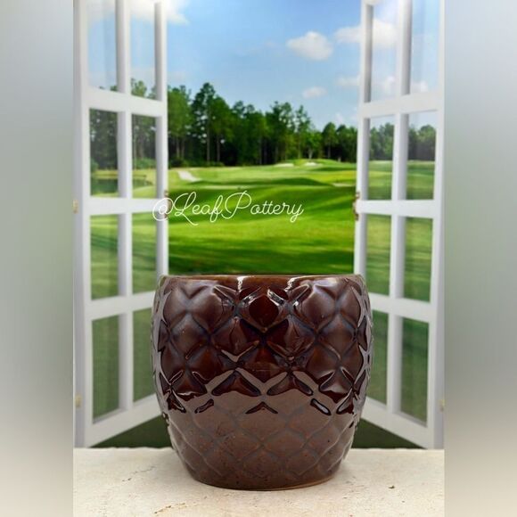 Reptile Brown Clay/Ceramic Planter Pot with drainage hole - Picture 1 of 9